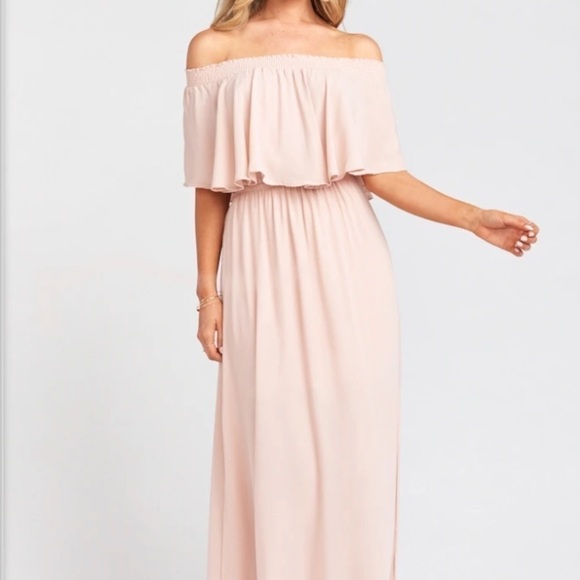 Show Me Your MuMu Dresses & Skirts - NWT Show Me Your Mumu Pink Hacienda Maxi Off the Shoulder Dress Size S